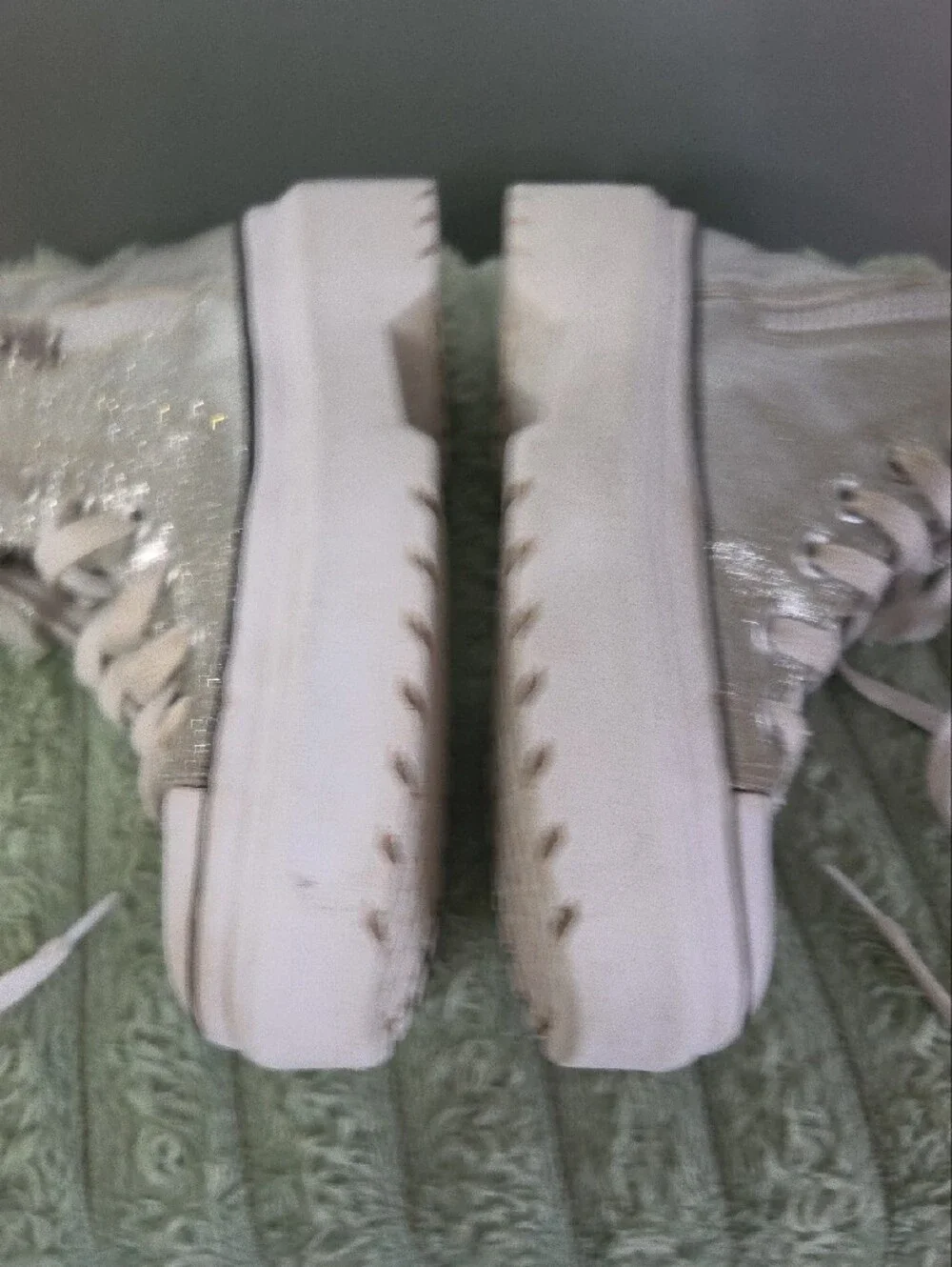Converse Chuck Taylor All Star Lugged Lift Platform Glitter Canvas High Top Sz 3